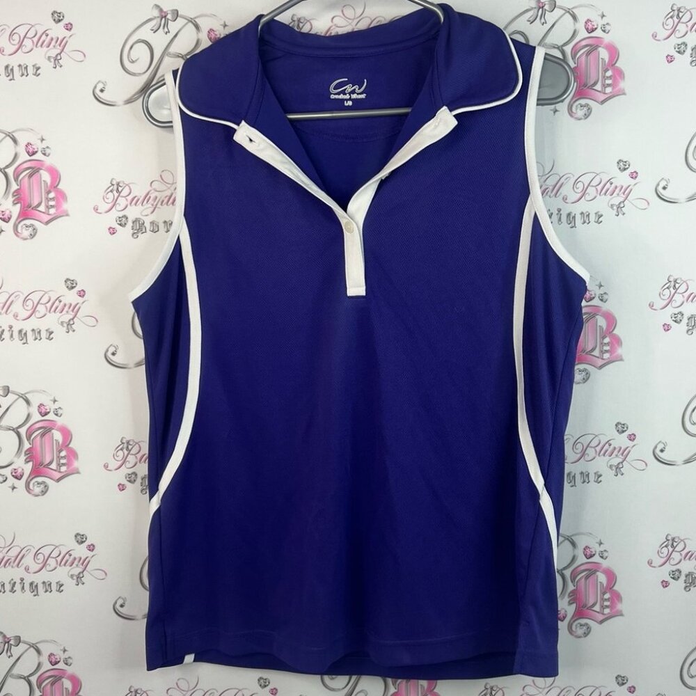 Cracked wheat tank top Stylish Women's Purple Tank Top with White Accents